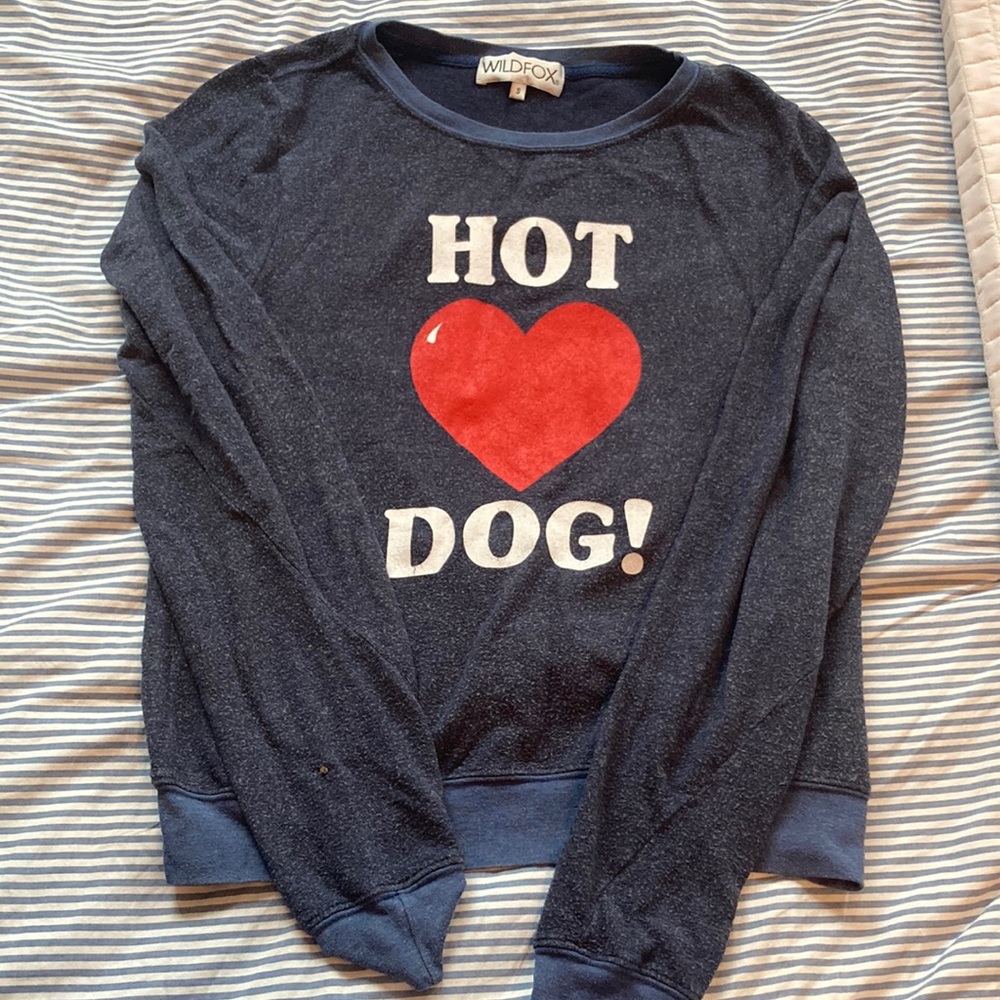 Used hot dog sweatshirt